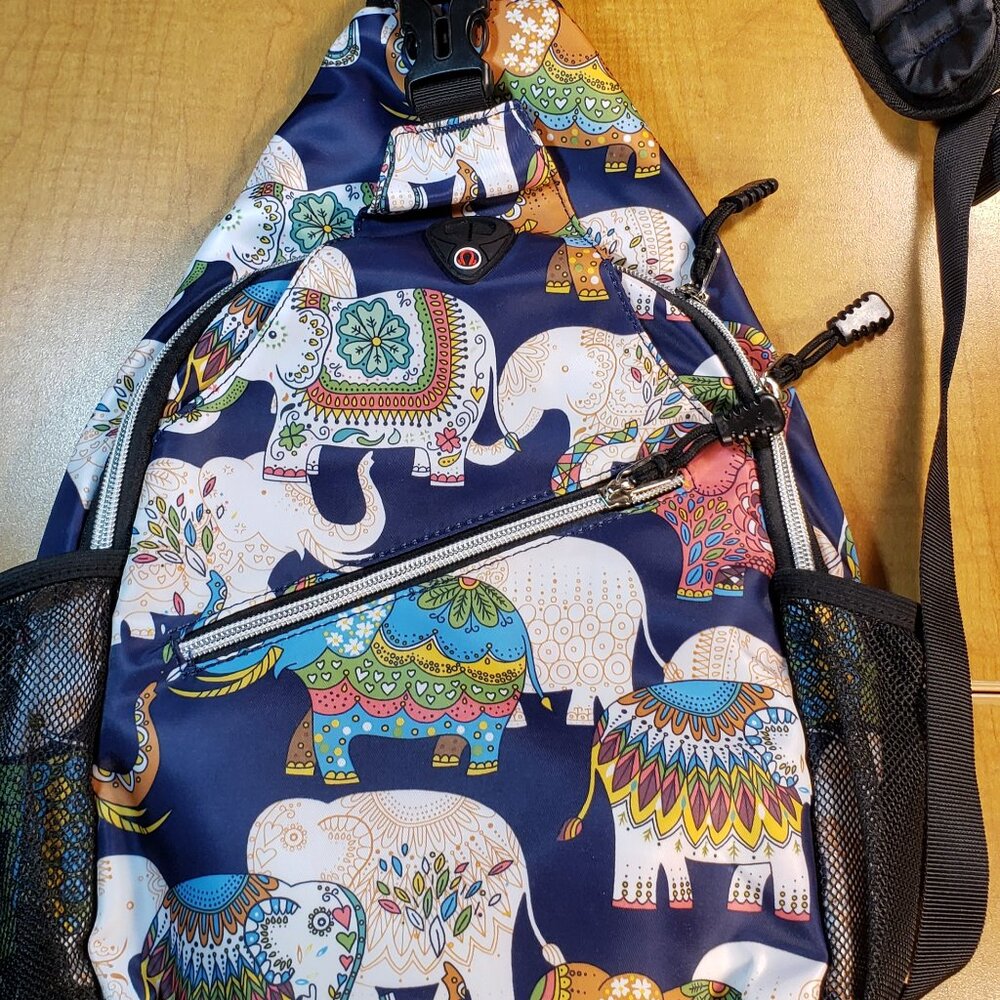 Mosiso Sling Crossbody Bag, Cute Elephant Print - Picture 10 of 13